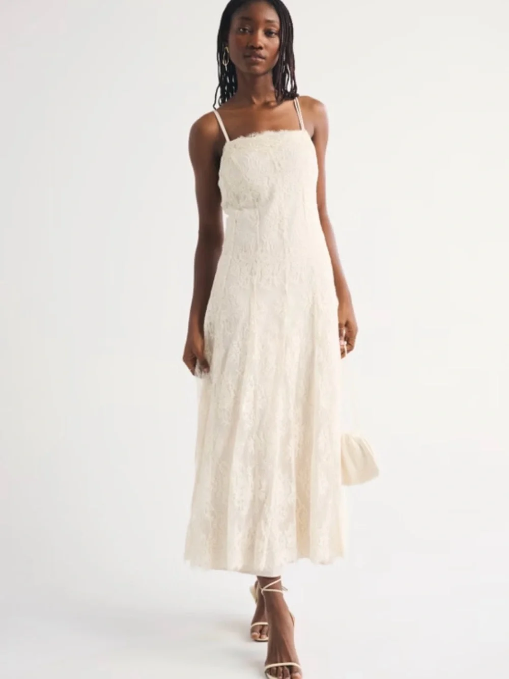 Abercrombie & Fitch Bra-Free Convertible Maxi Lace Dress